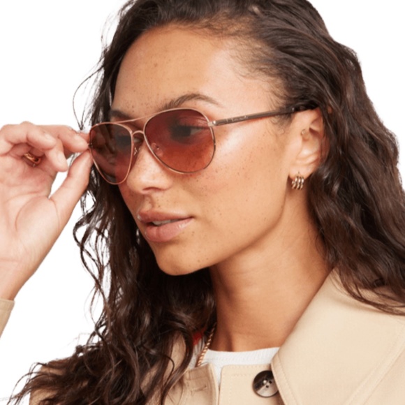 NEW Kate Spade Emmaline Rose Gold Aviators with soft Pouch main image 11